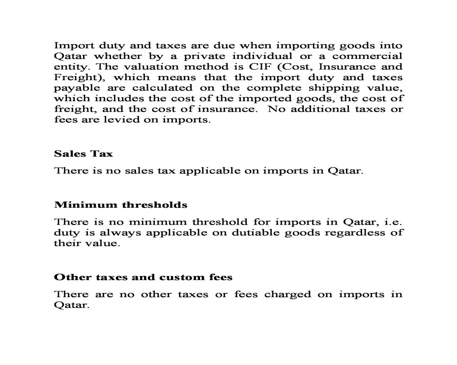 Custom Advice for Courier to Qatar from Mumbai India