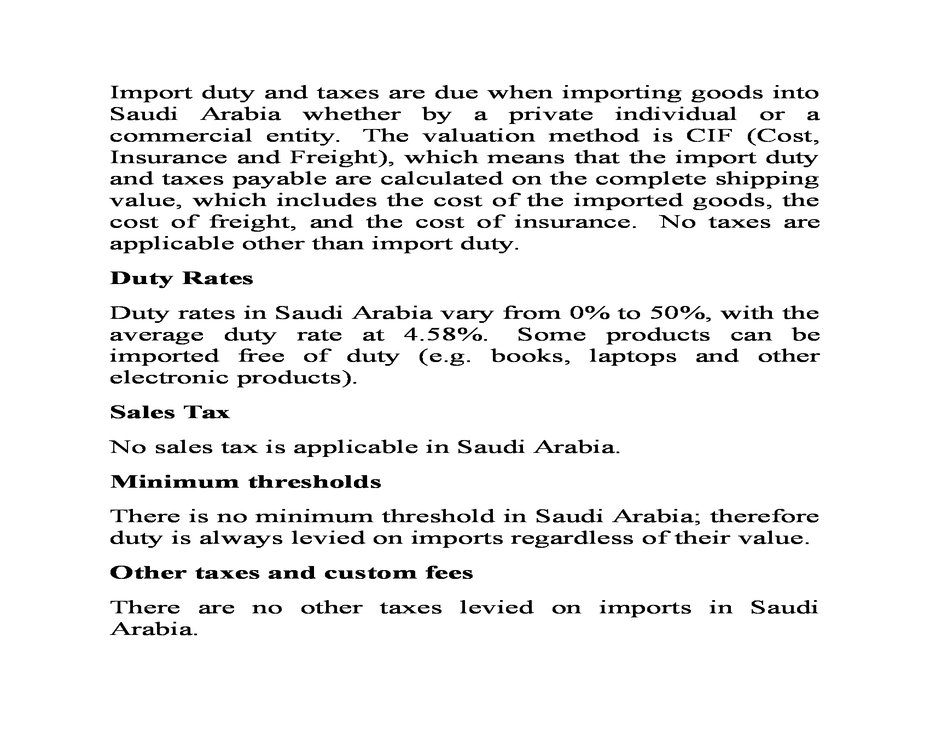 Custom Advice for Courier to Saudi Arabia from Mumbai India